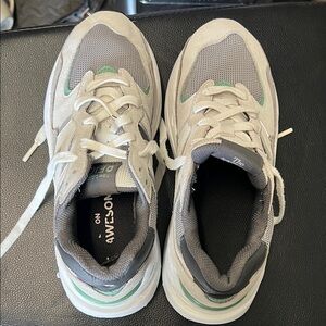 Women's Gray and Green Athletic Shoes